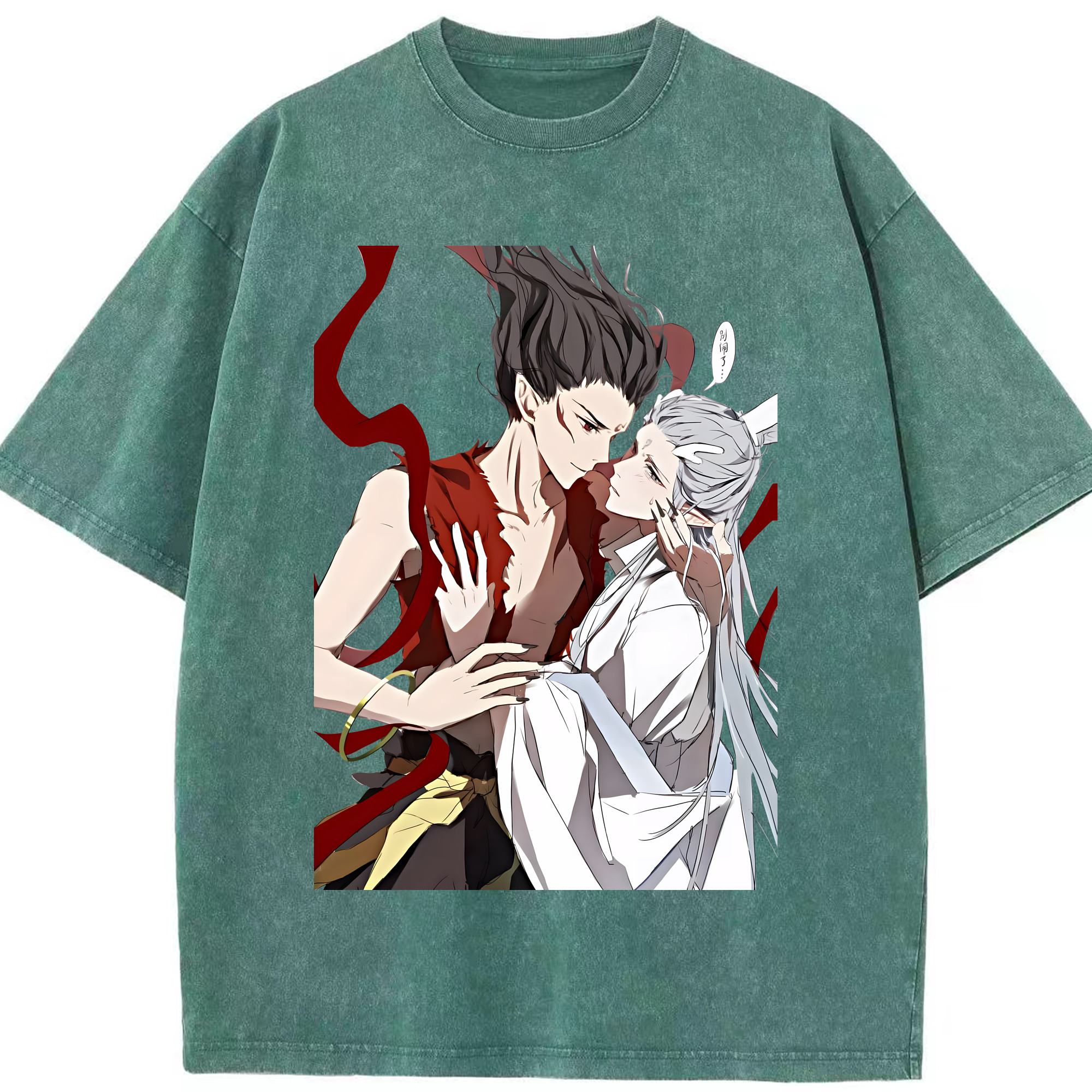 （画像用） Ne Zha 2 ナタ 魔童の大暴れ 綿100% ヴィンテージ風 半袖Tシャツ（フロントプリント）
